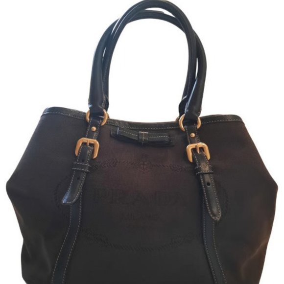 PRADA Jacquard Logo Satchel - Picture 1 of 14